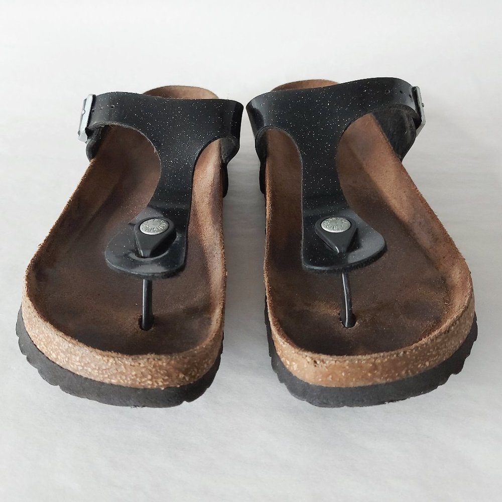 Birkenstock Women Gizeh Thong Eva Sandals Adjustable Buckle Black Comfy Slip-on